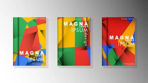 Gradient minimal geometric pattern. the design of the triangle cover backgrou 库存插图