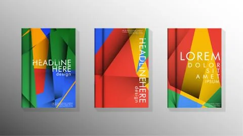 Gradient minimal geometric pattern. the design of the triangle cover backgrou 库存插图