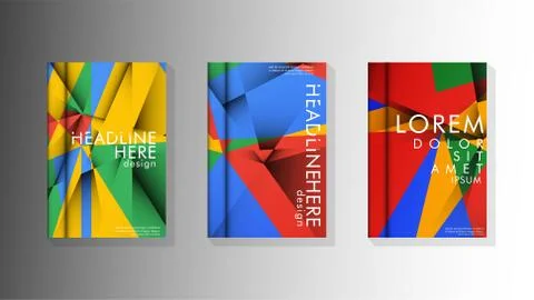 Gradient minimal geometric pattern. the design of the triangle cover backgrou 库存插图