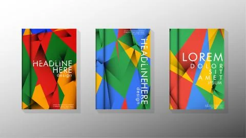 Gradient minimal geometric pattern. the design of the triangle cover backgrou 库存插图