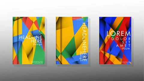 Gradient minimal geometric pattern. the design of the triangle cover backgrou 库存插图