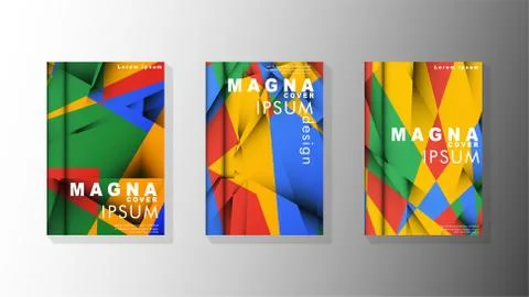 Gradient minimal geometric pattern. the design of the triangle cover backgrou 库存插图