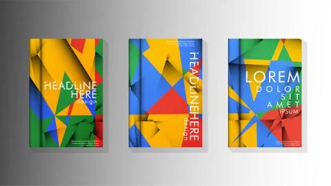 Gradient minimal geometric pattern. the design of the triangle cover backgrou 库存插图