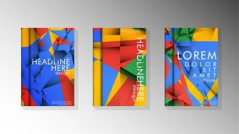 Gradient minimal geometric pattern. the design of the triangle cover backgrou Stock Illustration