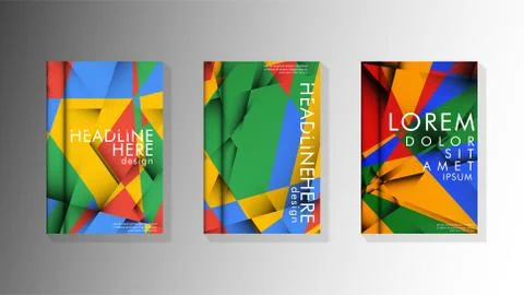 Gradient minimal geometric pattern. the design of the triangle cover backgrou Stockillustratie