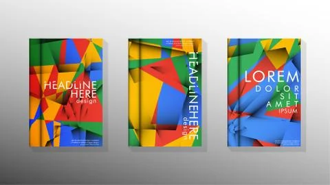 Gradient minimal geometric pattern. the design of the triangle cover backgrou 库存插图