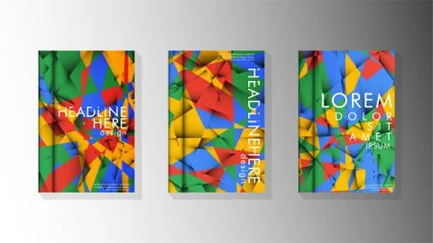 Gradient minimal geometric pattern. the design of the triangle cover backgrou Stockillustratie