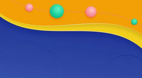 Gradient modern banner with lines and balls, Poster template, 3d rendering Stock Illustration