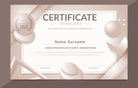 Gradient-modern-certificate-template-design 库存插图