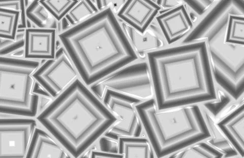 Gradient monochrome abstract geometric various size square frame pattern Stock Illustration