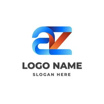 Gradient Monogram AZ Initial Letter Logo. Stock Illustration