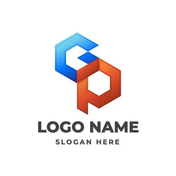 Gradient Monogram GP Initial Letter Logo. Stock Illustration