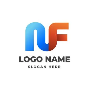 Gradient Monogram NF Initial Letter Logo. Stock Illustration