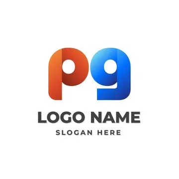 Gradient Monogram PG Initial Letter Logo. Stock Illustration