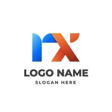 Gradient Monogram RX Initial Letter Logo. Stock Illustration