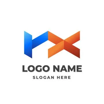 Gradient Monogram RX Initial Letter Logo. Stock Illustration