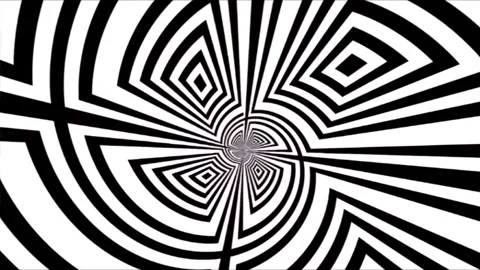 Gradient motion shape spiral geometric line pattern in black and white colors Stock Footage 246313555