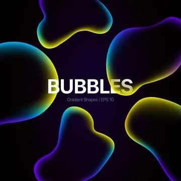 Gradient multicolor Bubble Background. Fluid abstract shapes. Stock Illustration