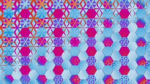 Gradient Multicolor Tiles Dynamic Shapes Motion Background Stock Footage 134036405