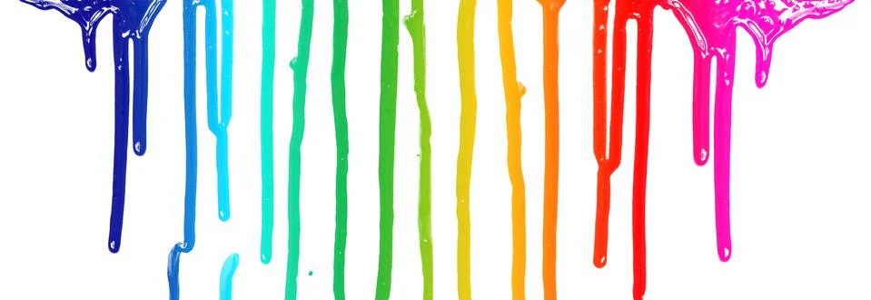 Gradient multicolored paint flows Stock Photos