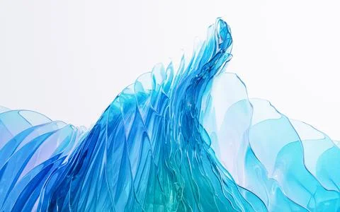 Gradient multilayer glass background, 3d rendering. Illustrazione stock