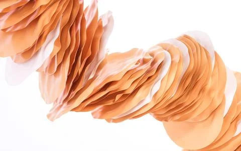 Gradient multilayer round paper background, 3d rendering. Illustrazione stock