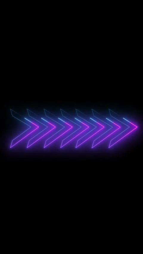 Gradient Neon Arrows Showing Forward Motion Against animated Black Backgrou.. Stock Footage 344858612