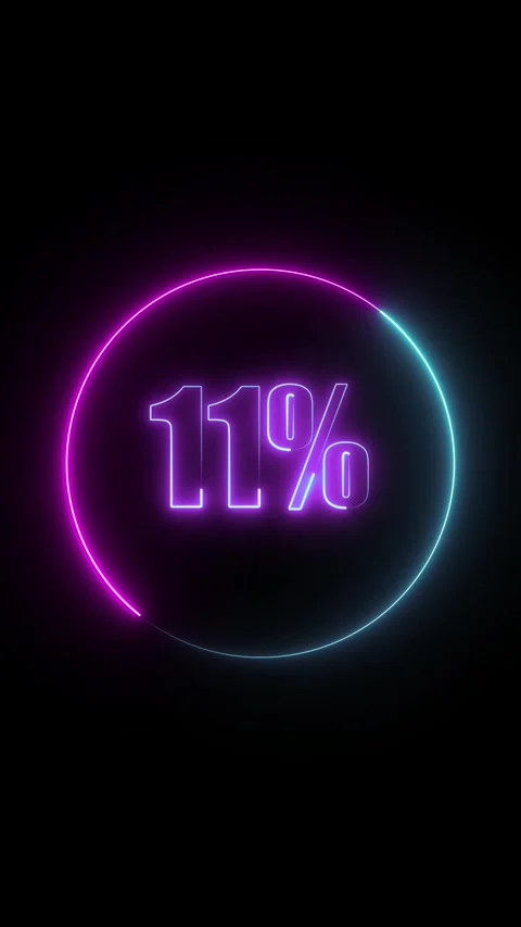 Gradient neon circle with 15 percent progress. Animated progress indicator .. Stock Footage 344861437