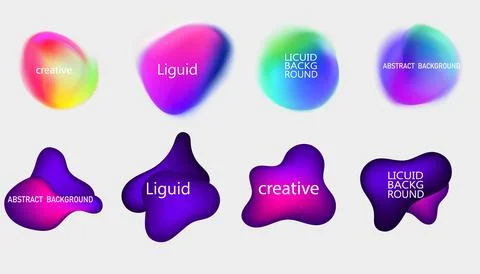 Gradient neon color sphere. Round holographic gradients. Glowing bright liquid Stock Illustration
