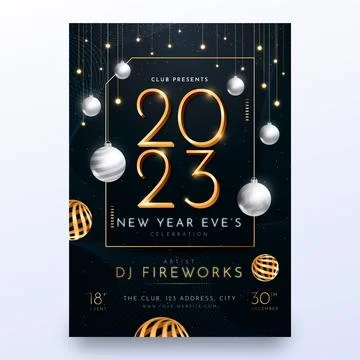 Gradient new year vertical poster template Illustrazione stock