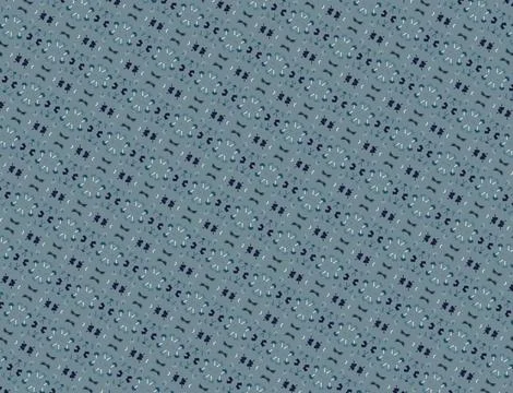 Gradient oceanic abyss contour tile using seaside leaf-form motif and ice m.. Stock Illustration