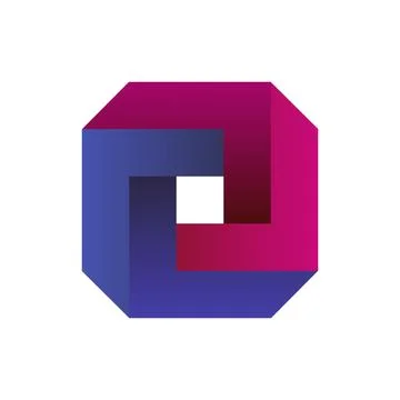 Gradient Octagon Logo with Interlocking Blue and Pink Design Ilustración de archivo