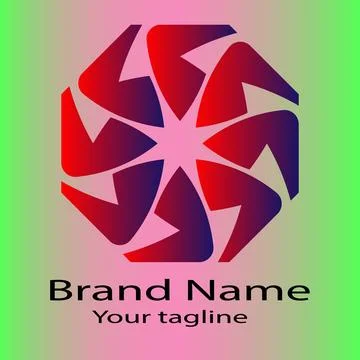 Gradient Octagonal Starburst logo Stock Illustration