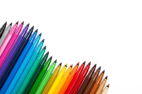 Gradient from open felt-tip pens Stock Photos