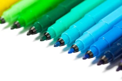 Gradient from open felt tip pens Stock Photos