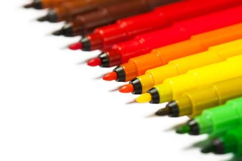 Gradient from open felt tip pens Stock Photos