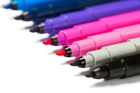 Gradient from open felt tip pens Stock Photos