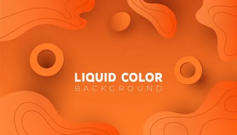 Gradient orange abstract background with liquid waves and circle shapes for w Stock Illustration