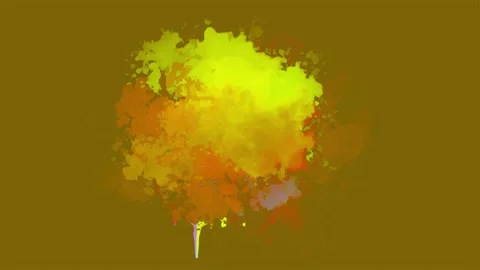 Gradient Orange and Yellow Ink Splatter Animation. Abstract Ink Brush Strokes.  Stock Footage 219430726