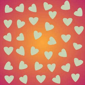 Gradient orange color with heart shape for wallpaper or theme  Stock Illustration