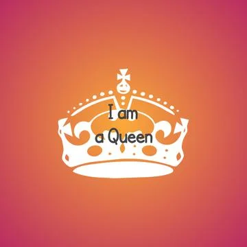 Gradient orange with crown illustration for web and phone wallpaper Stock Illustration