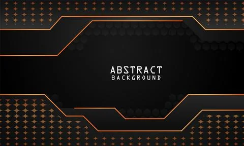 Gradient orange dark tech futuristic template background concept Illustrazione stock