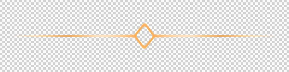 Gradient orange diamond line divider isolated on transparent background Stock Illustration