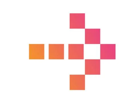 Gradient orange to pink isolated arrow flat icon Ilustración de archivo