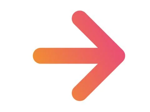 Gradient orange to pink isolated arrow flat icon Ilustración de archivo