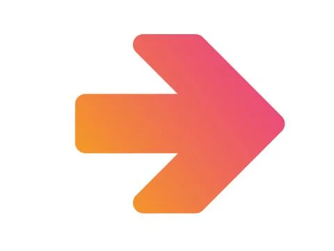 Gradient orange to pink isolated arrow flat icon Ilustración de archivo