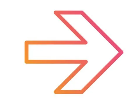 Gradient orange to pink isolated arrow flat icon Ilustración de archivo