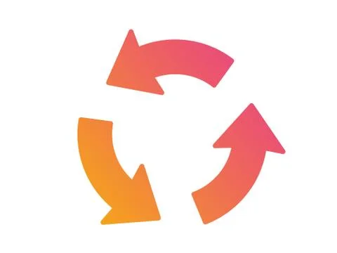 Gradient orange to pink isolated arrow flat icon Ilustración de archivo