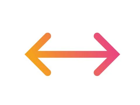 Gradient orange to pink isolated line arrow flat icon Ilustración de archivo