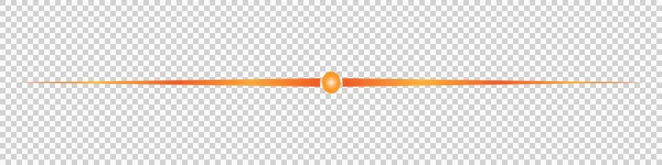 Gradient orange sphere line divider isolated on transparent background Stock Illustration